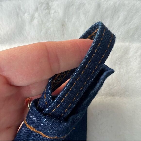 RARE Vintage 70s Levi’s Denim Jean Christmas Stocking Sock Indigo Blue USA - Picture 8 of 13